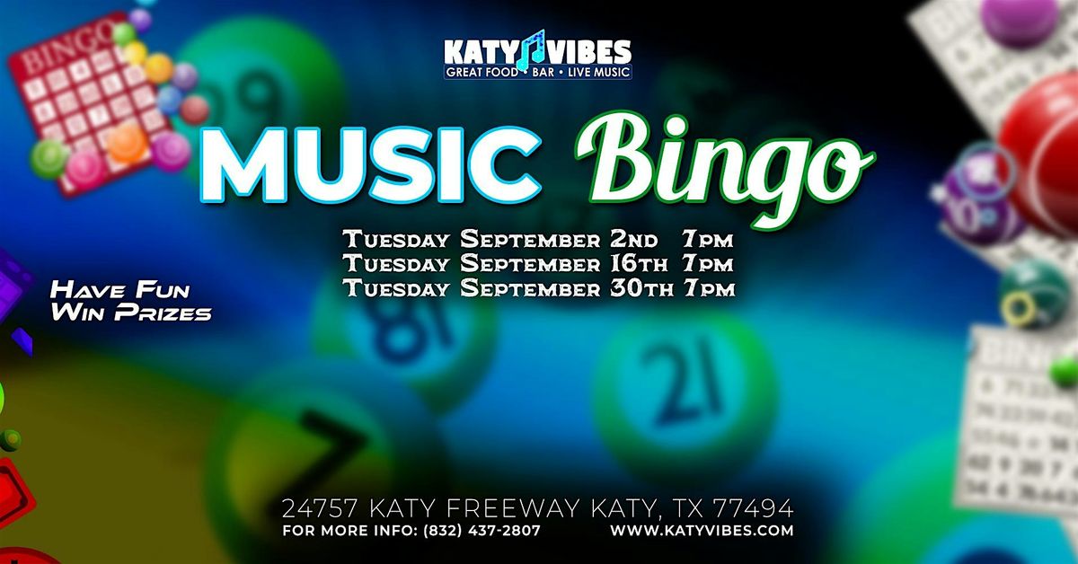 Music Bingo at Katy Vibes!