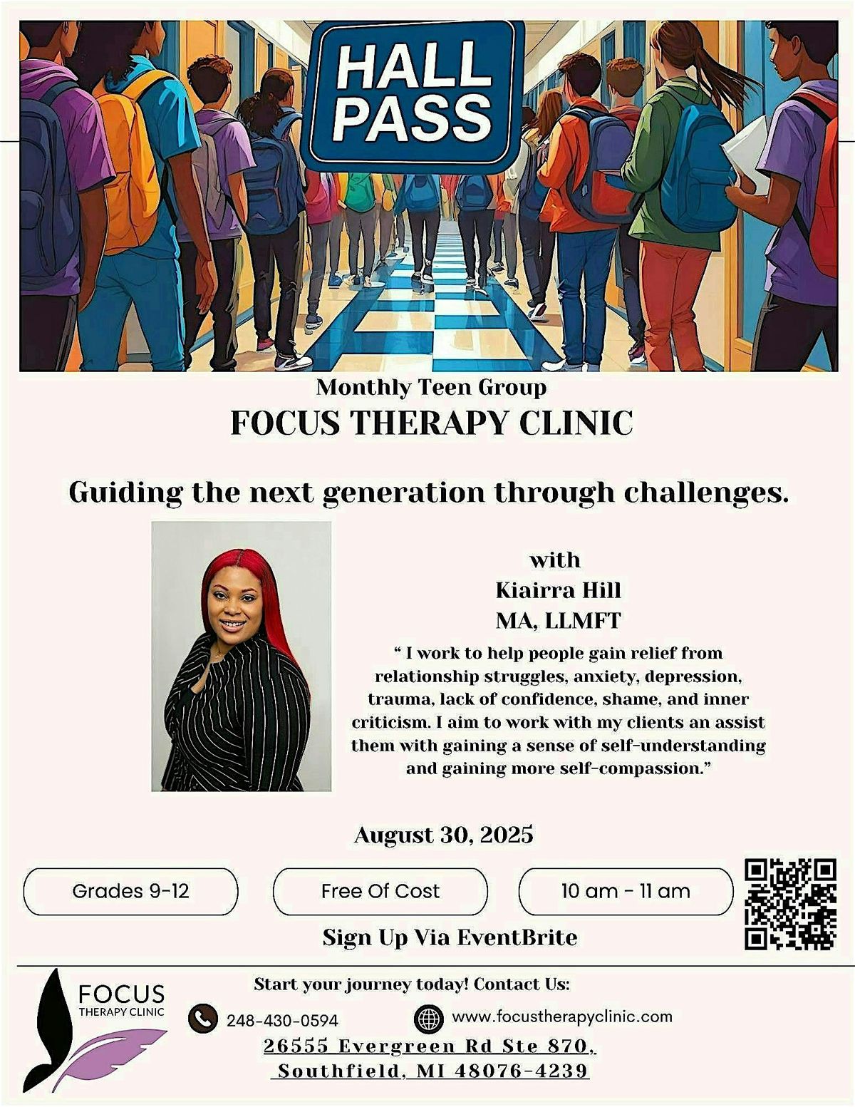 Hall Pass- Monthly Teen Group