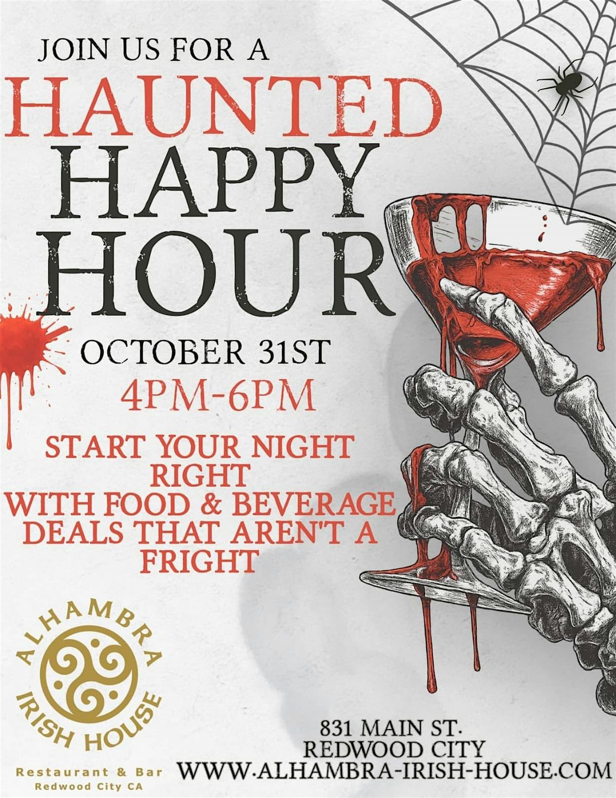 Hunted Happy Hours at spooky Alhambra Irish House.