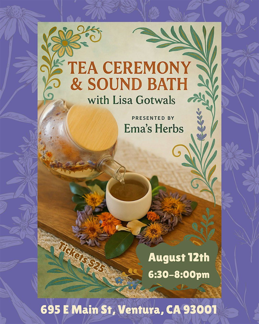 August Tea Ceremony & Sound Healing with Lisa Gotwals