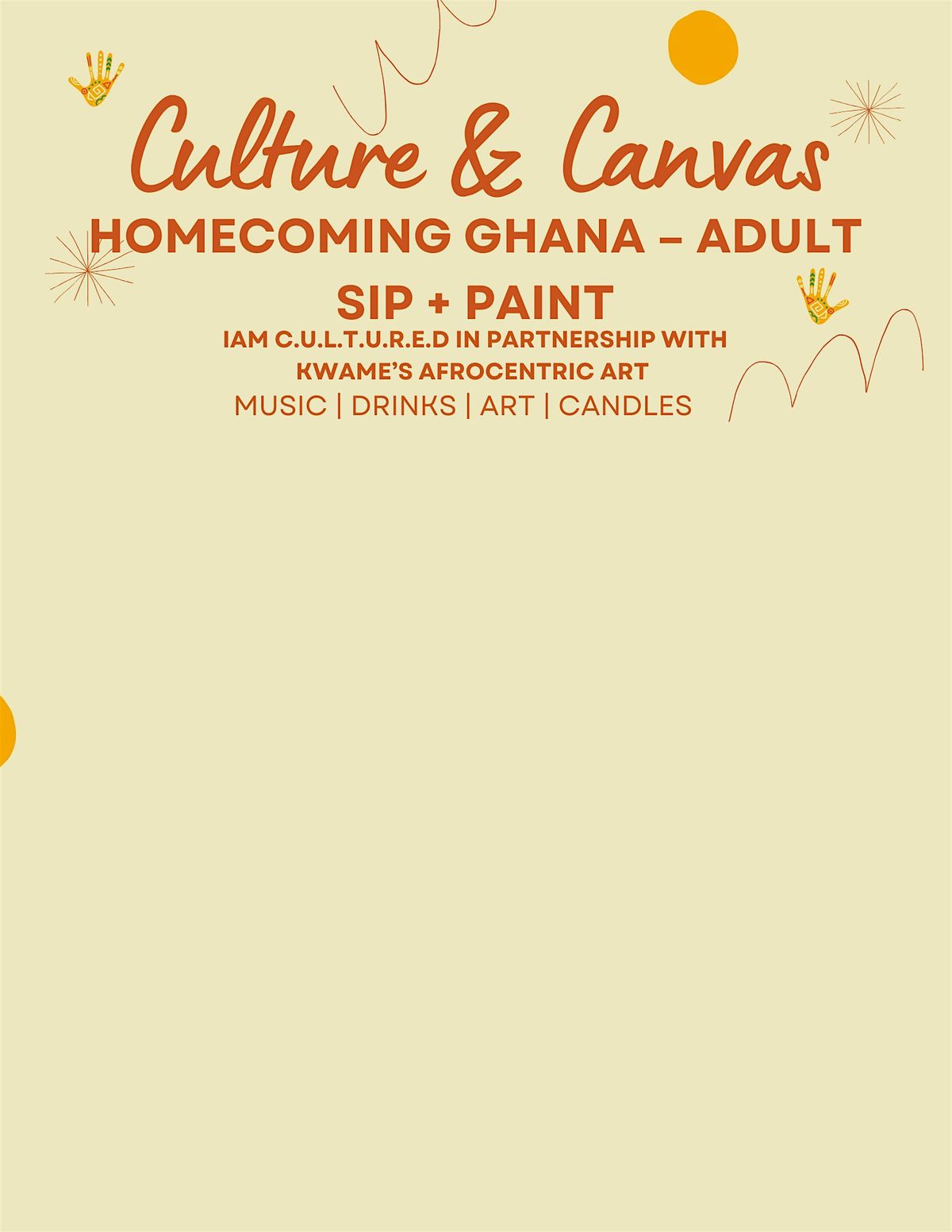 Culture + Canvas: Homecoming Ghana \u2013 Adult Sip + Paint