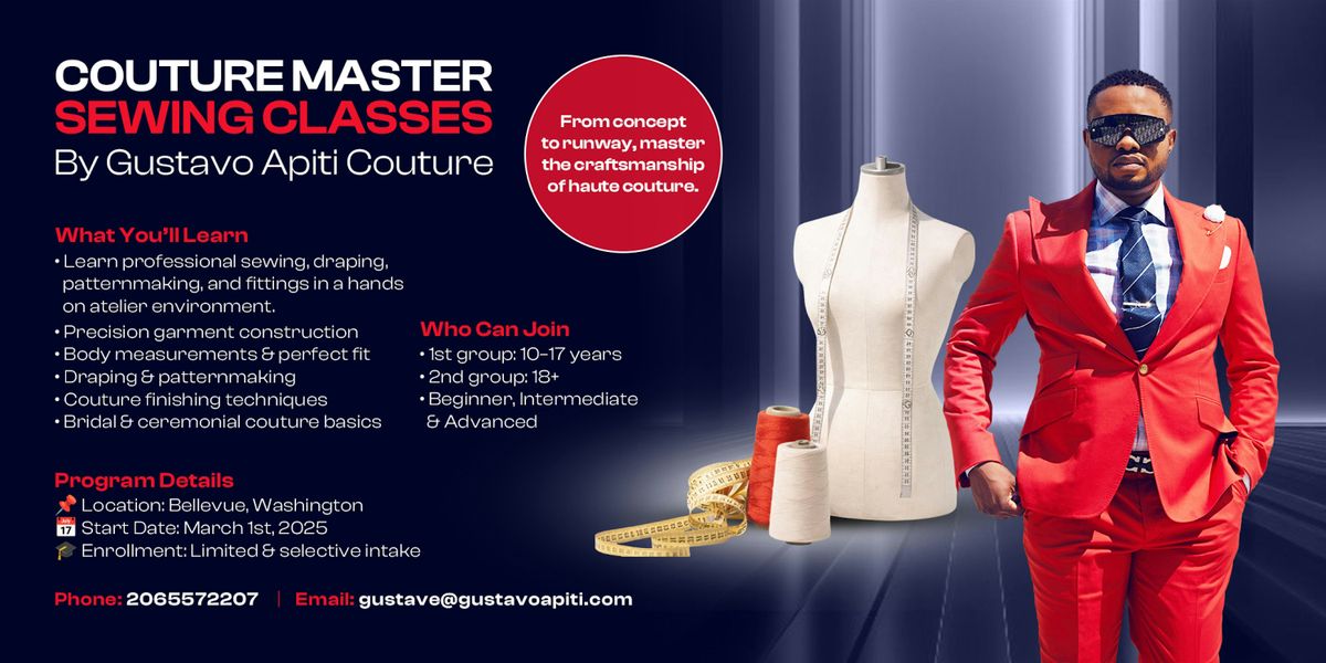 COUTURE MASTER SEWING CLASSES: (INTERMEDIATE: Standard & intensive)