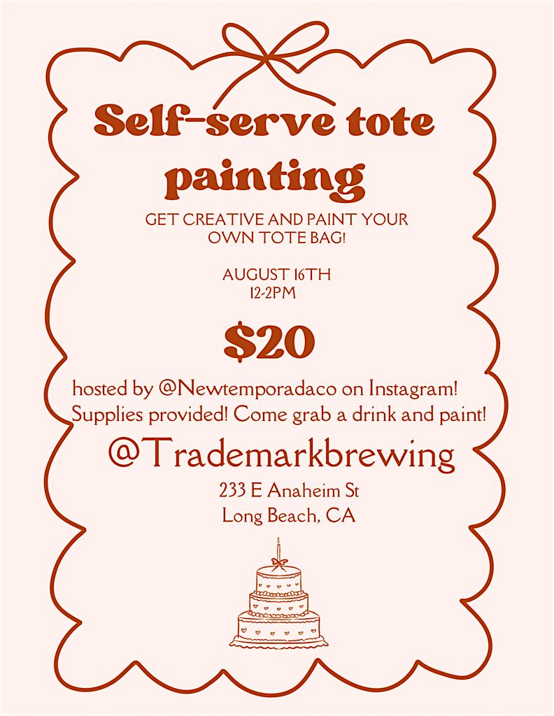 Self -Serve Tote Painting at Trademark Brewing