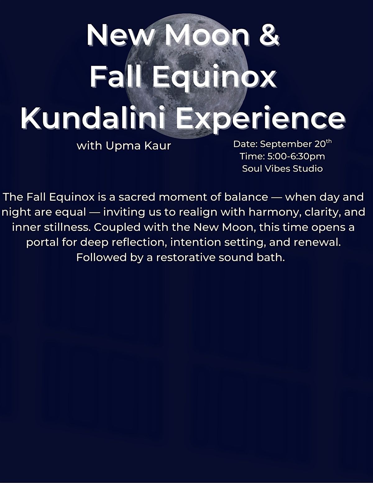 New Moon & Fall Equinox Kundalini Experience