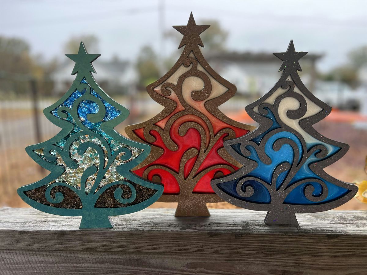 Whimsy Wood Christmas Tree Resin Glass