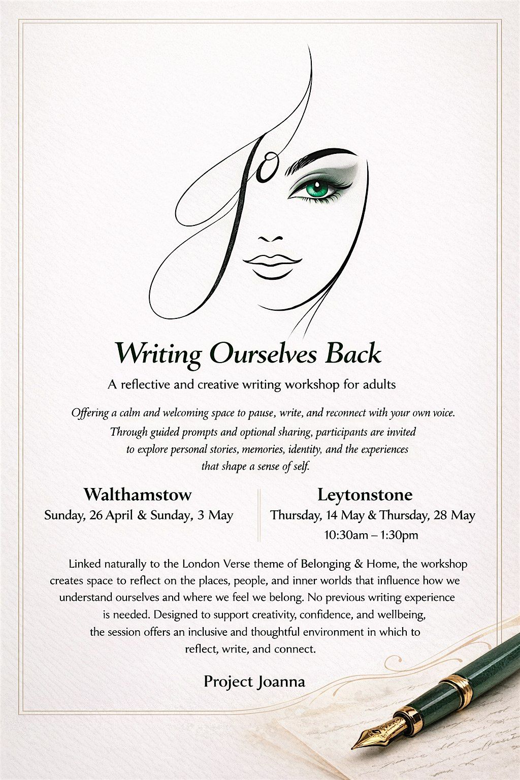 Writing Ourselves Back - adult writing workshop at Leytonstone library