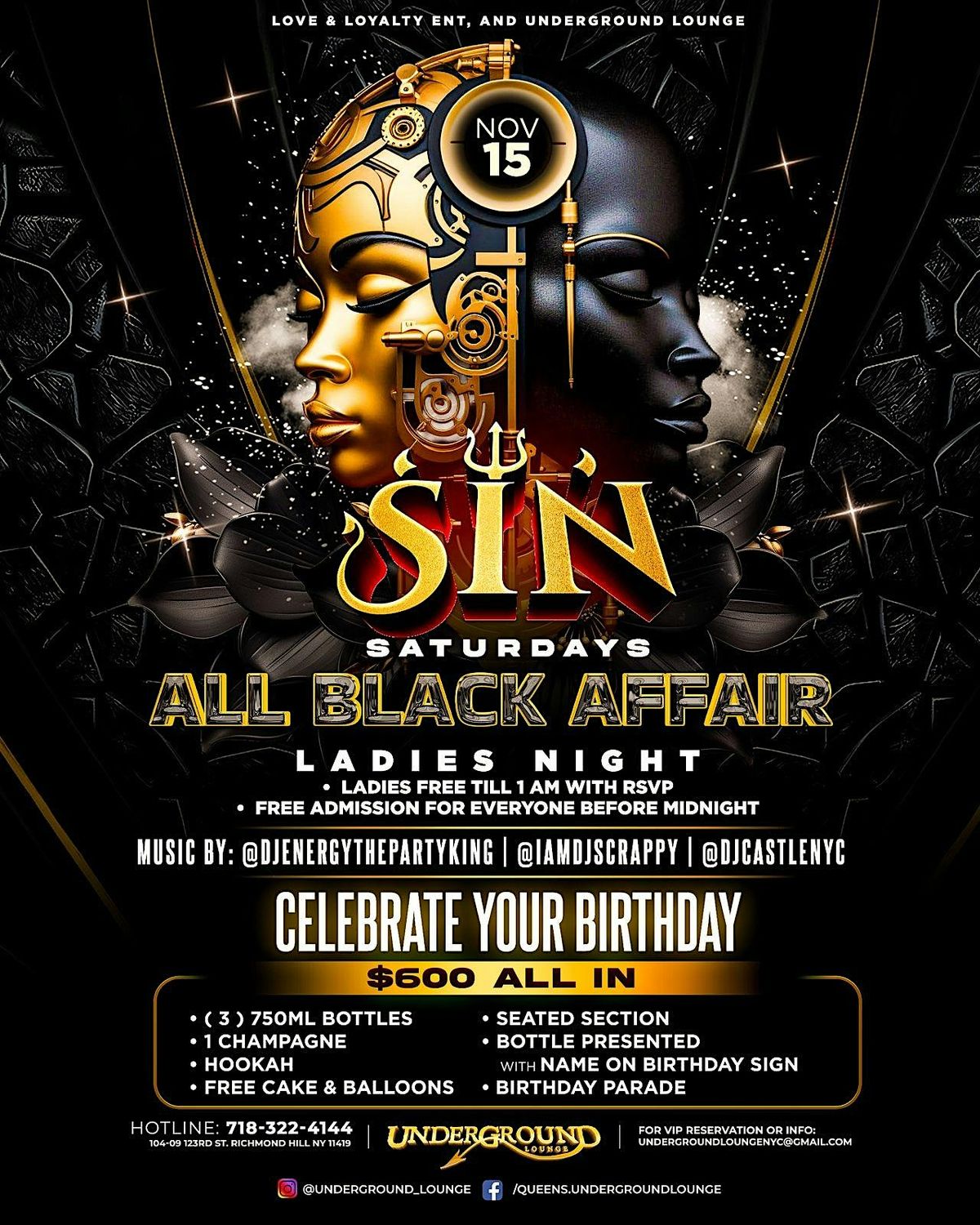 SIN SATURDAYS ALL BLACK AFFAIR