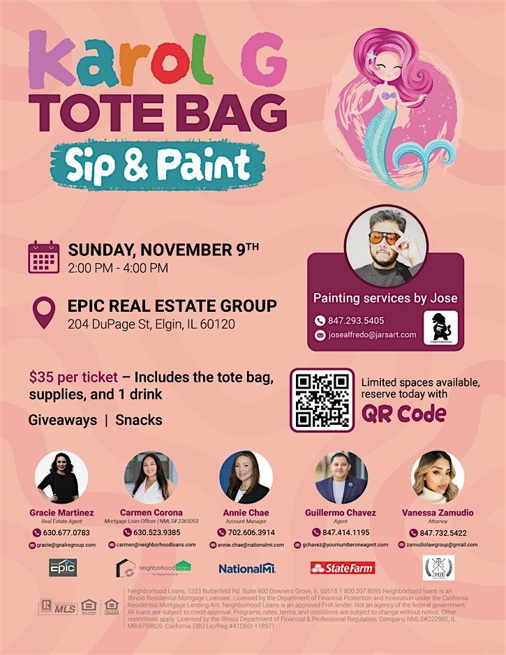 Karol G Tote Bag Sip & Paint