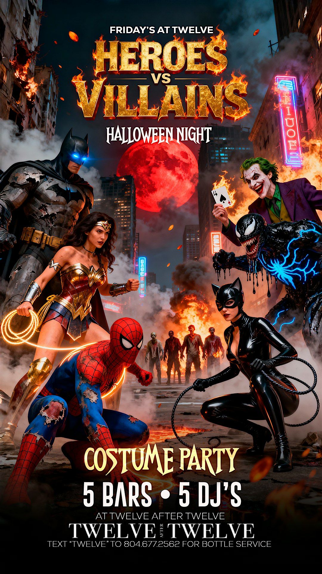 Heroes Vs Villains Costume Party Halloween Night