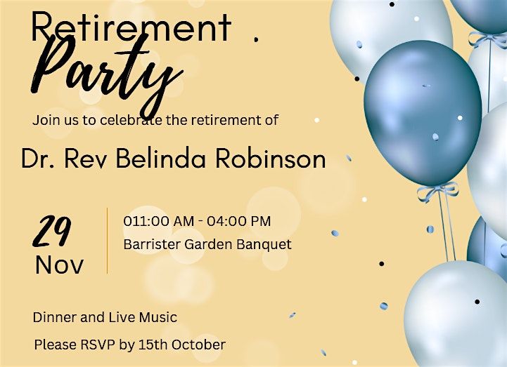 Retirement Party for Dr. Reverend Belinda Robinson