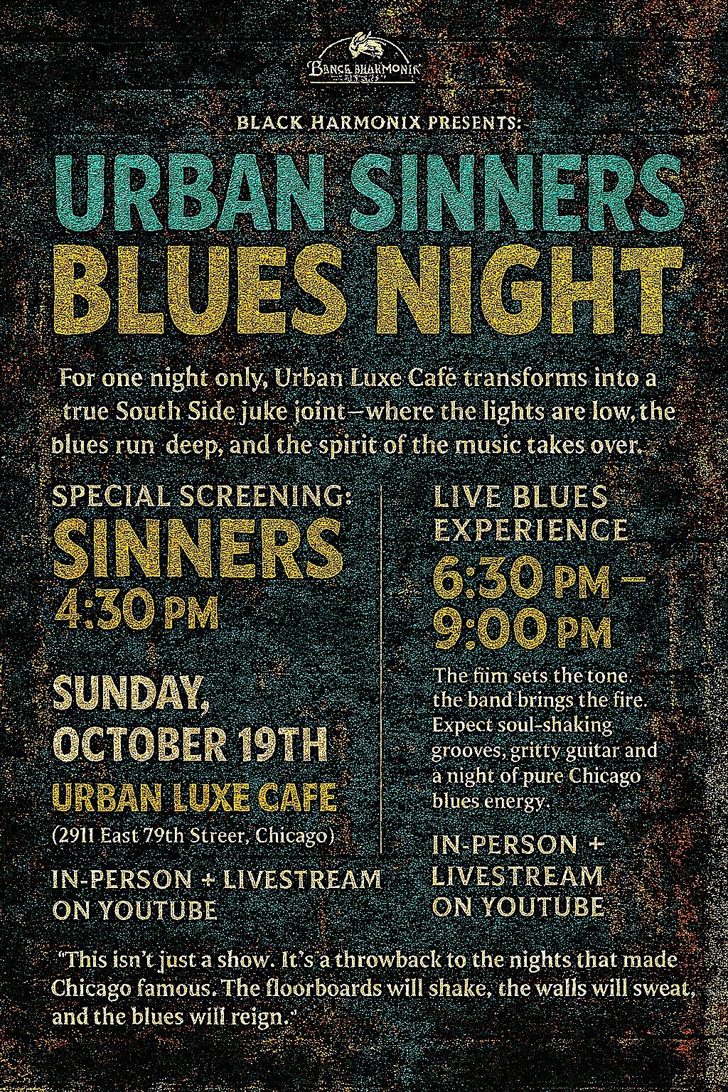 Urban Hours Presents: URBAN SINNERS BLUES NIGHT
