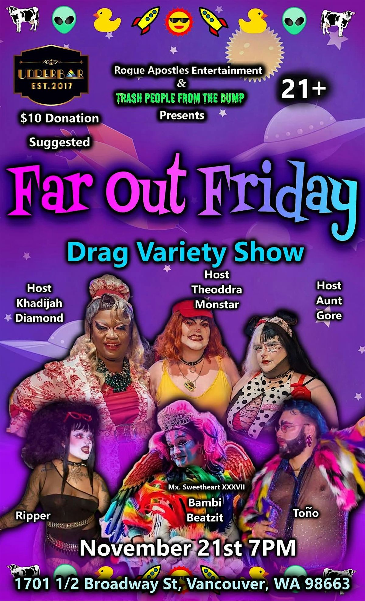 Far Out Friday Drag Variety Show At UnderBar