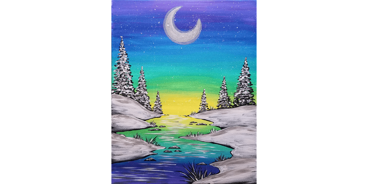 Frosty Silver Moon - Paint and Sip in Norfolk | Classpop!\u2122