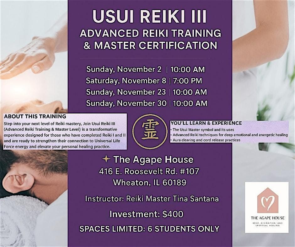 Usui Reiki III: Advanced Reiki Training & Master Certification