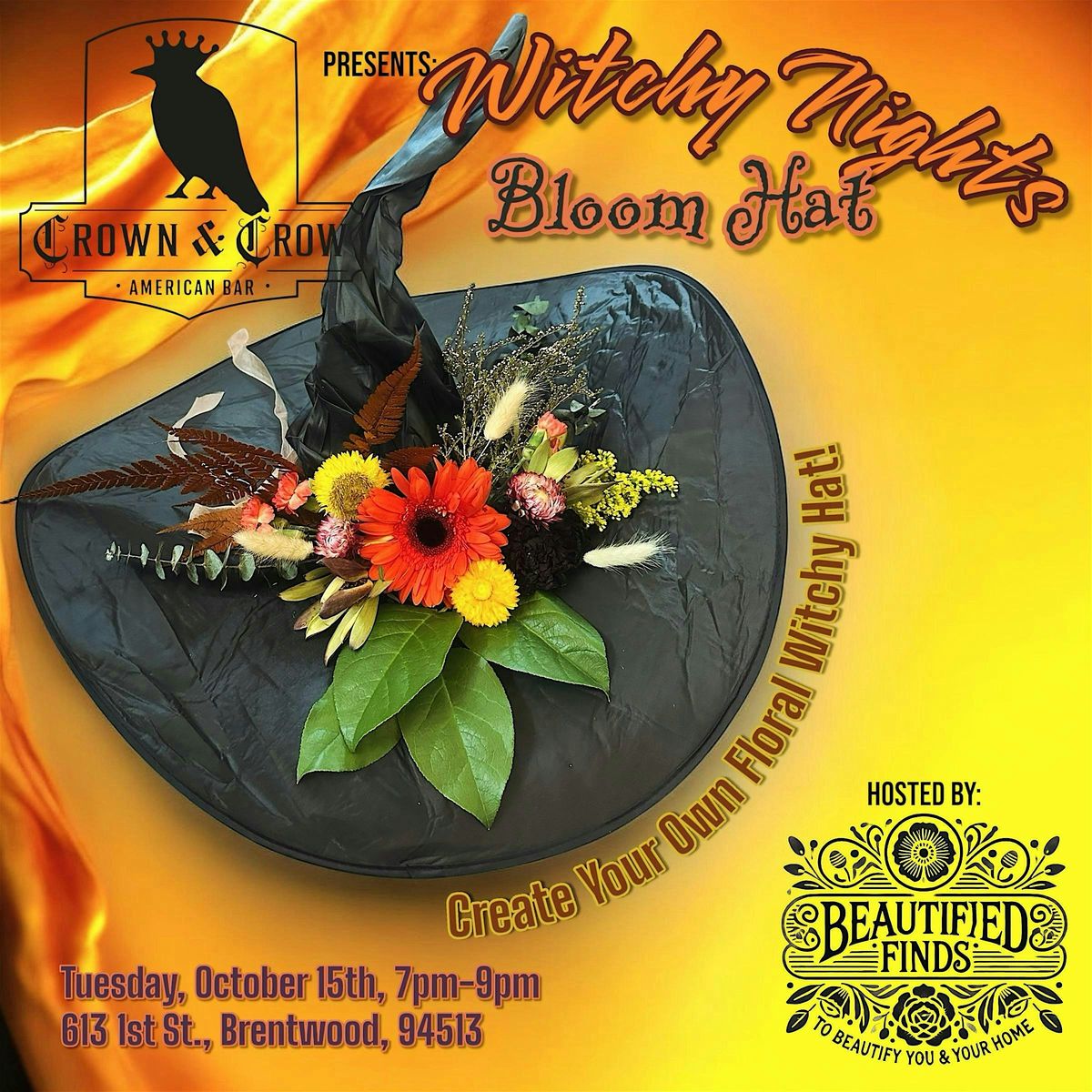 Witchy Nights Crown & Crow - Bloom Witch Hats
