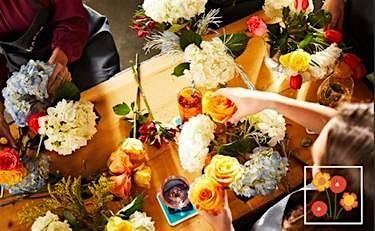 Flower arrangement and sip party