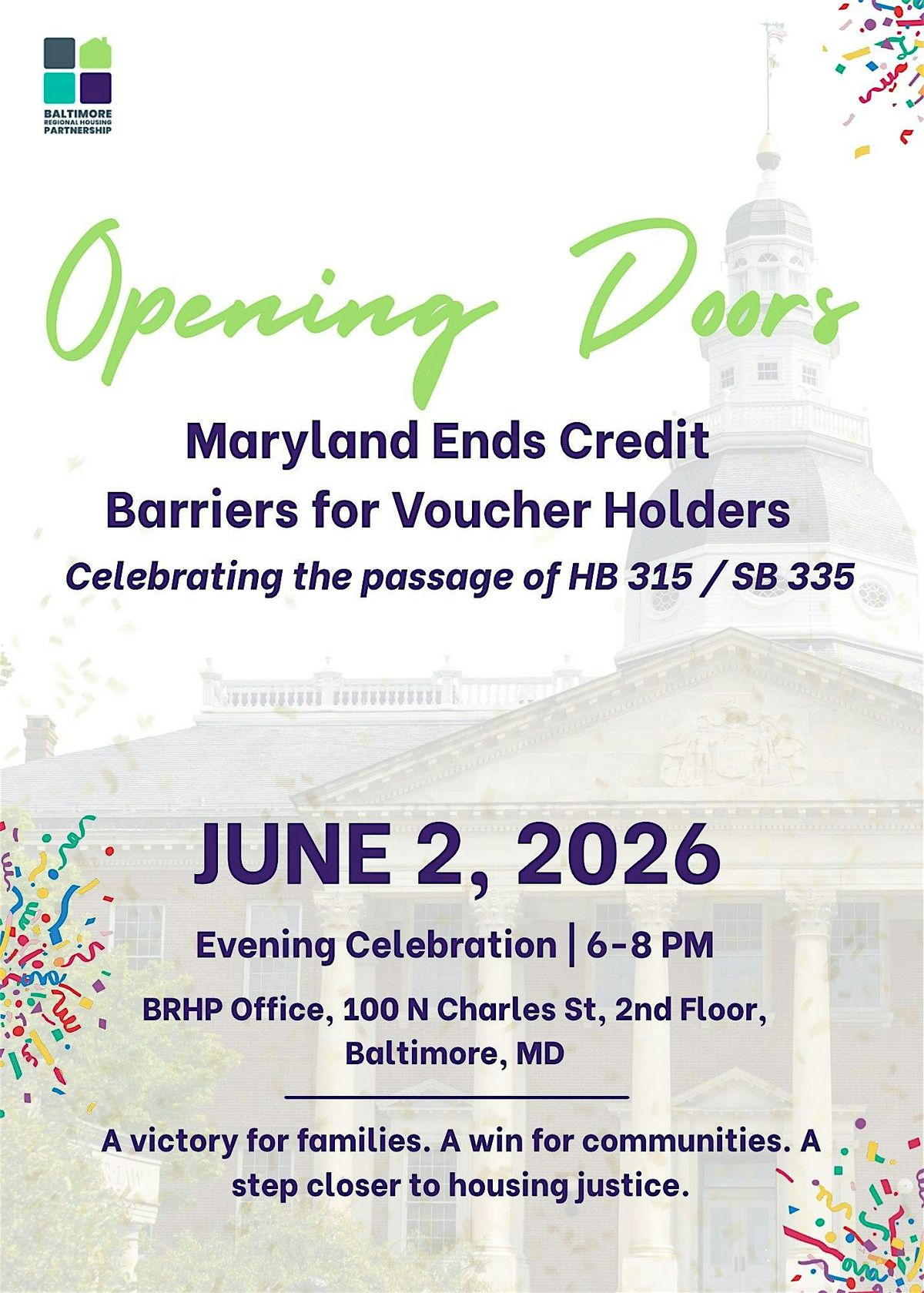 Opening Doors: A BRHP Celebration of Housing Justice in Maryland