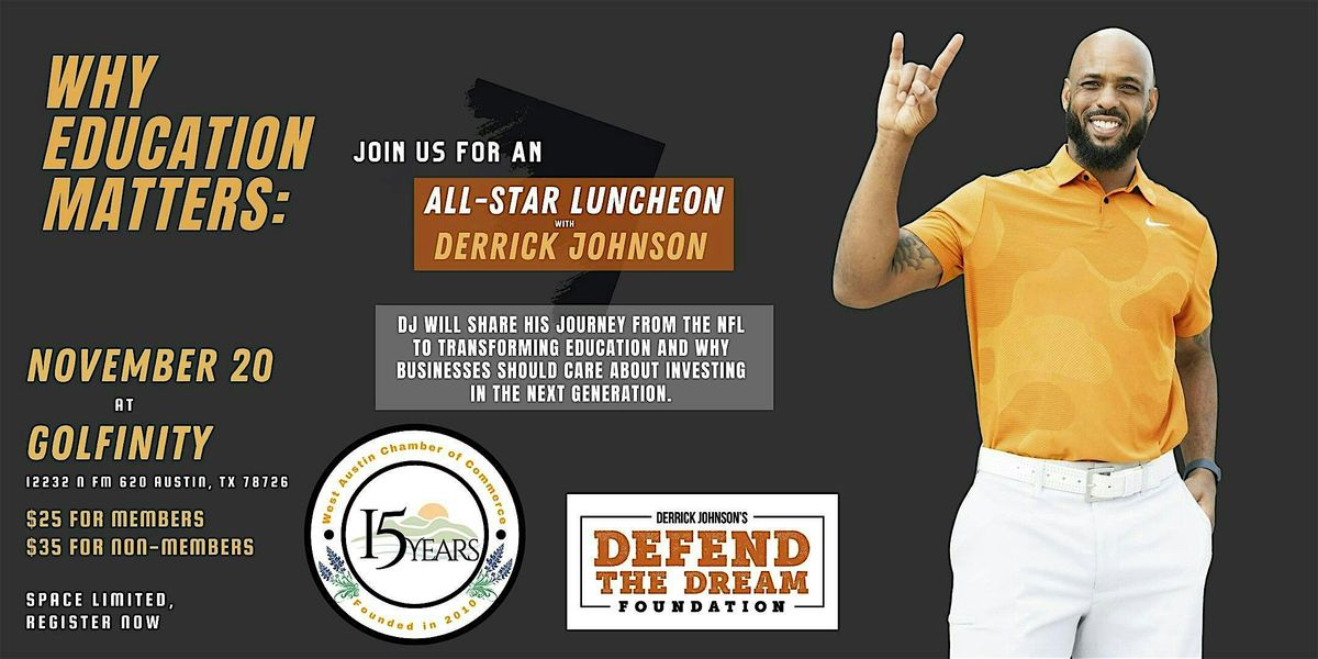November Luncheon - Featuring Derrick Johnson, Defend the Dream Foundation