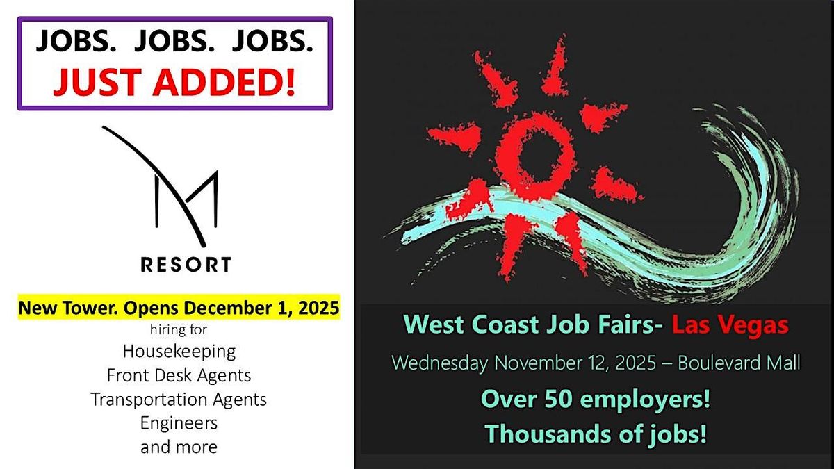 Las Vegas Job Fair- New Companies! Adding New Employers Every Day