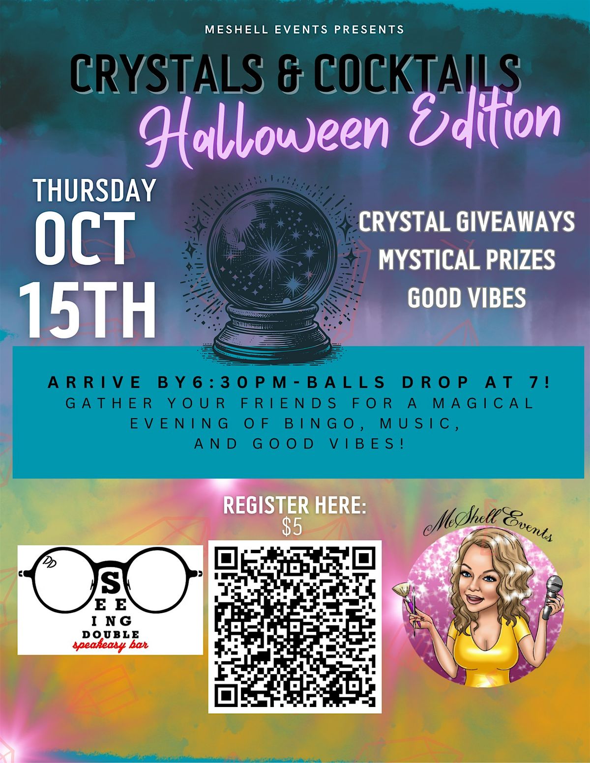 Crystal & Cocktails Game Night-Halloween Edition at Seeing Double