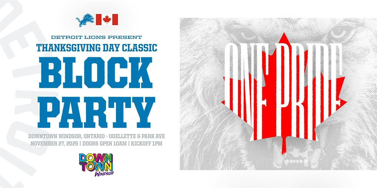 Detroit Lions 2025 Thanksgiving Day Classic Block Party