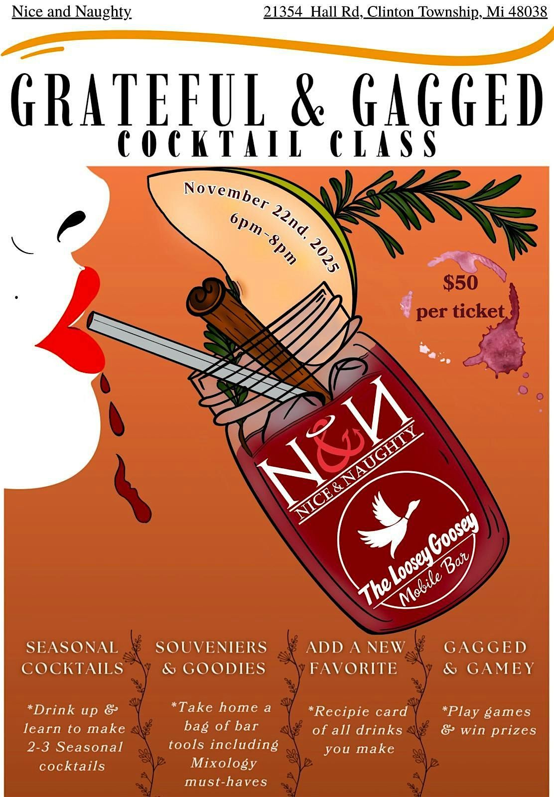 GRATEFUL & GAGGED COCKTAIL CLASS