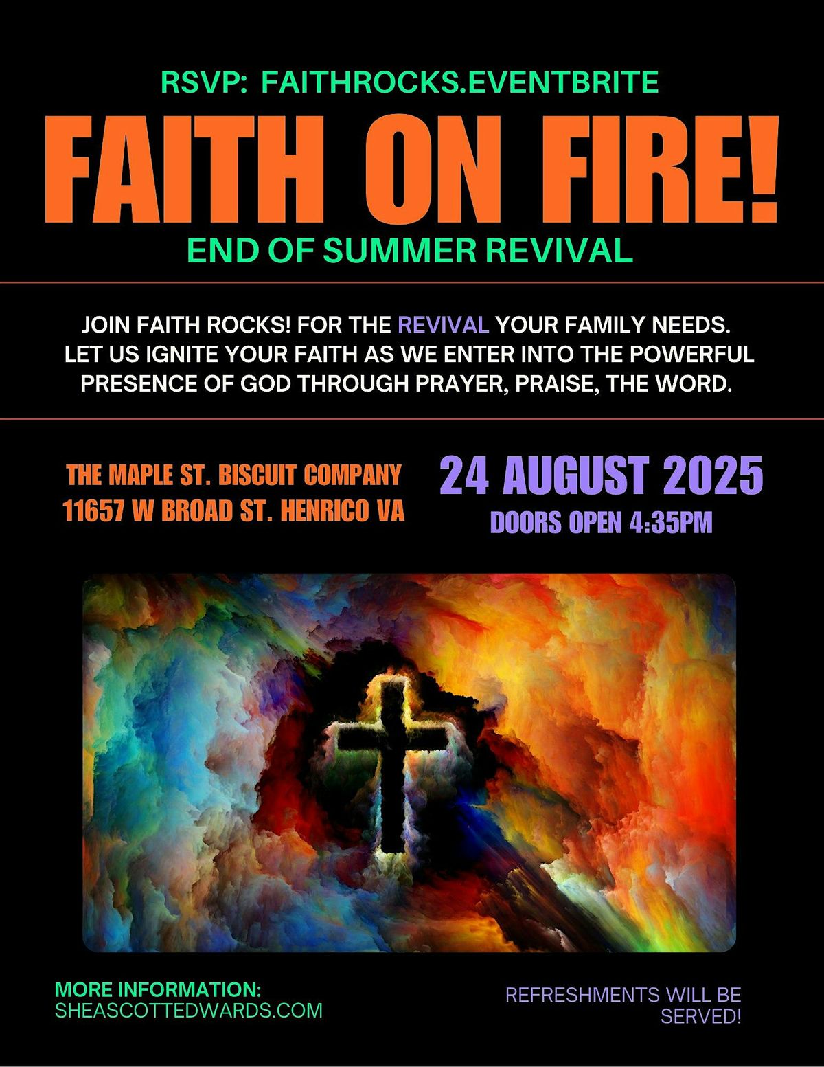 "Faith on Fire", End of Summer Revival!