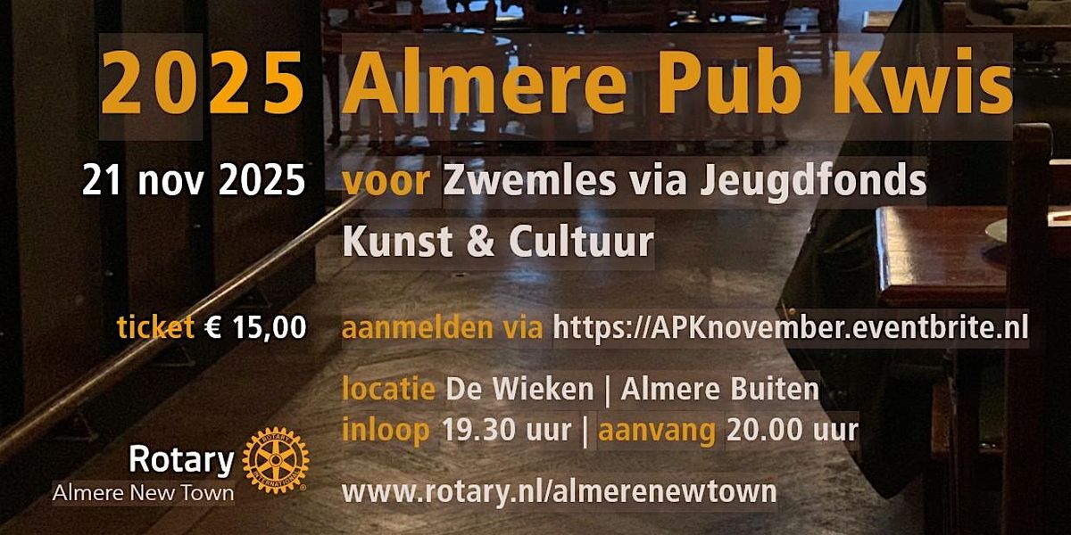 Almere Pub Kwis,  de APK voor je kennis
