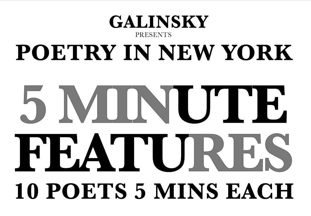 Galinsky's Poetry in New York! Thursday NOV 13, 8-9:30pm at Book Club Bar!