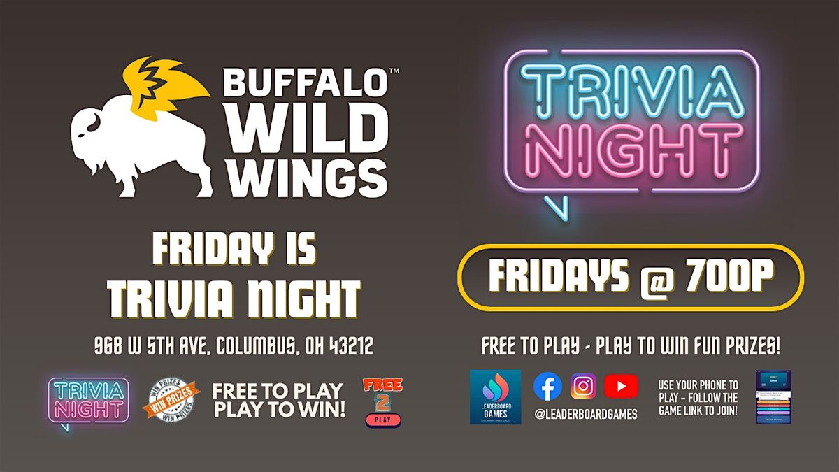 Trivia Night | Buffalo Wild Wings - Grandview Columbus OH - FRI 7p