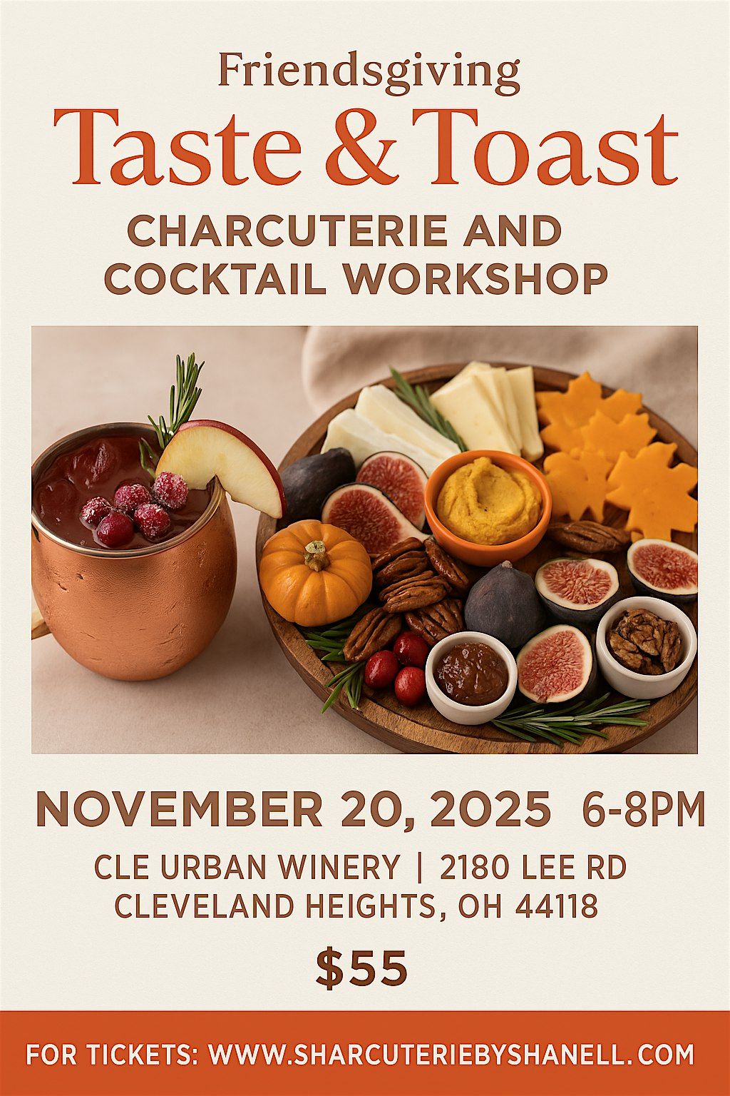 Friendsgiving Taste&Toast Charcuterie and Cocktail class