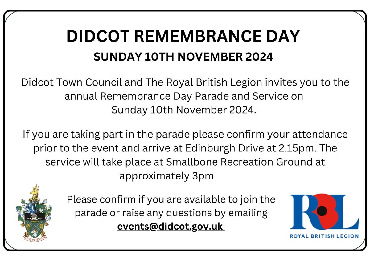 Didcot Remembrance Day War Memorial, Didcot November 10, 2024