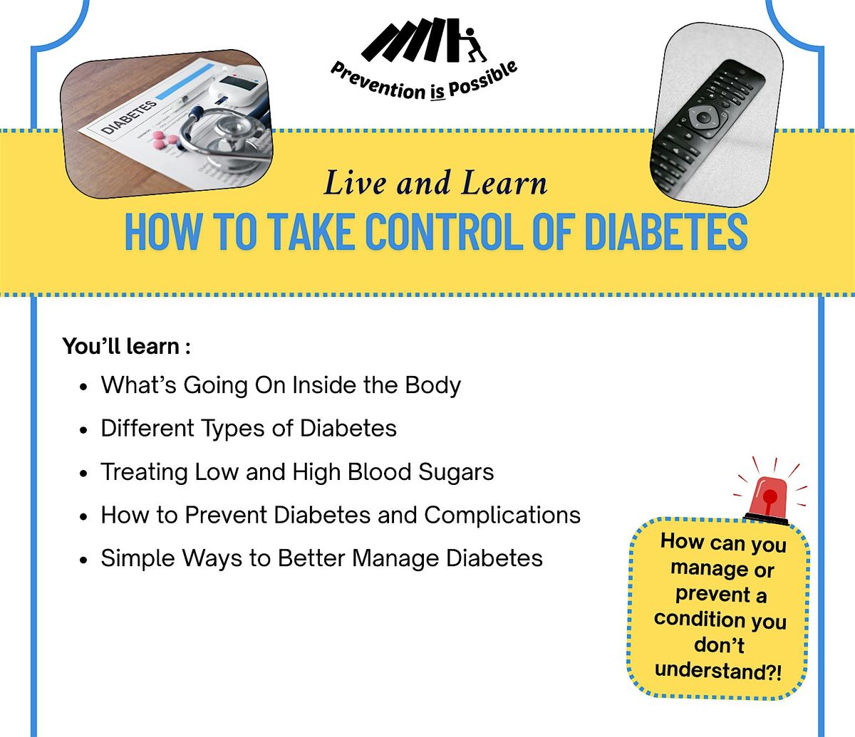 Live and Learn: How to Take Control of Diabetes