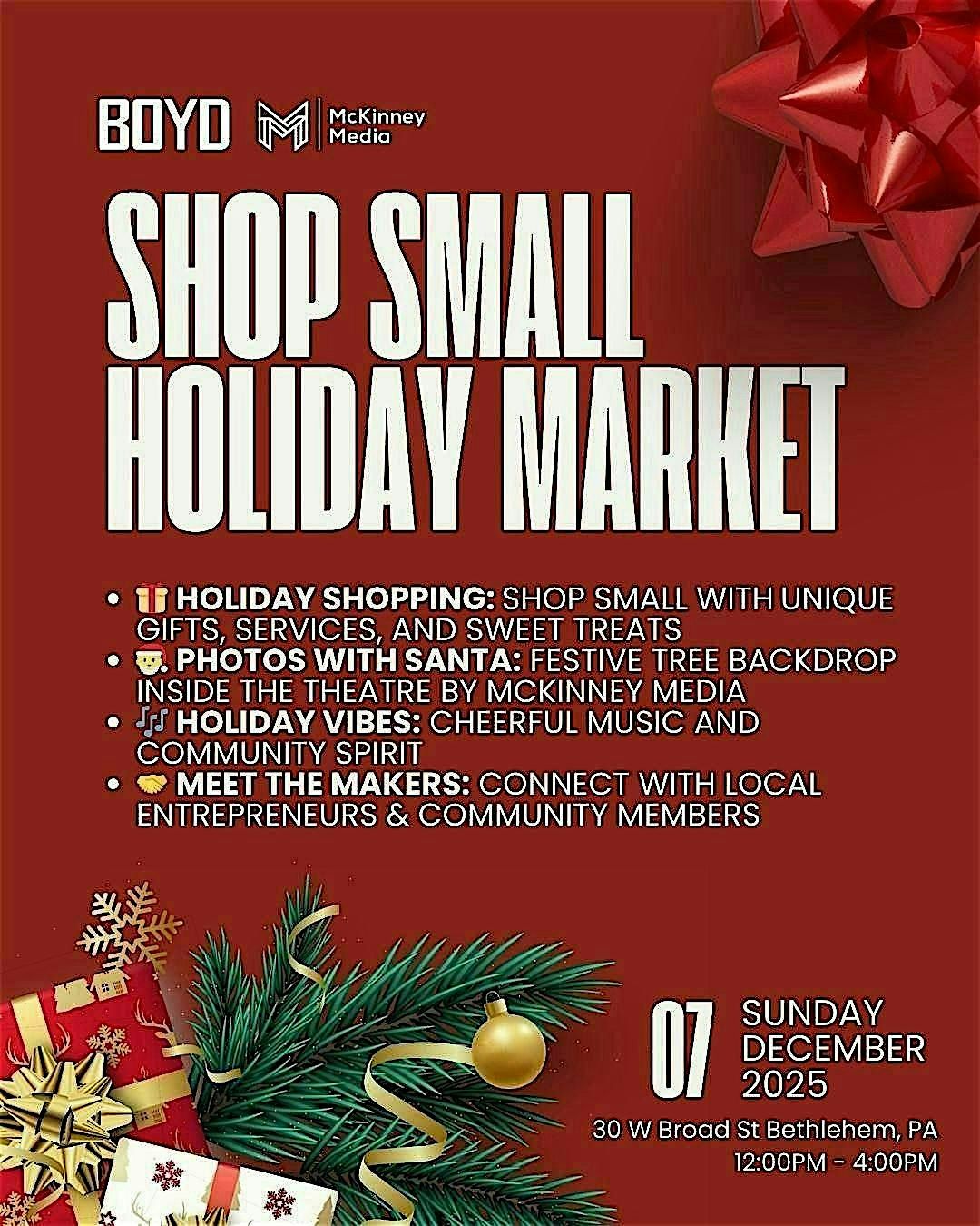 Shop Small Holiday Market at Dream Boyd Theatre