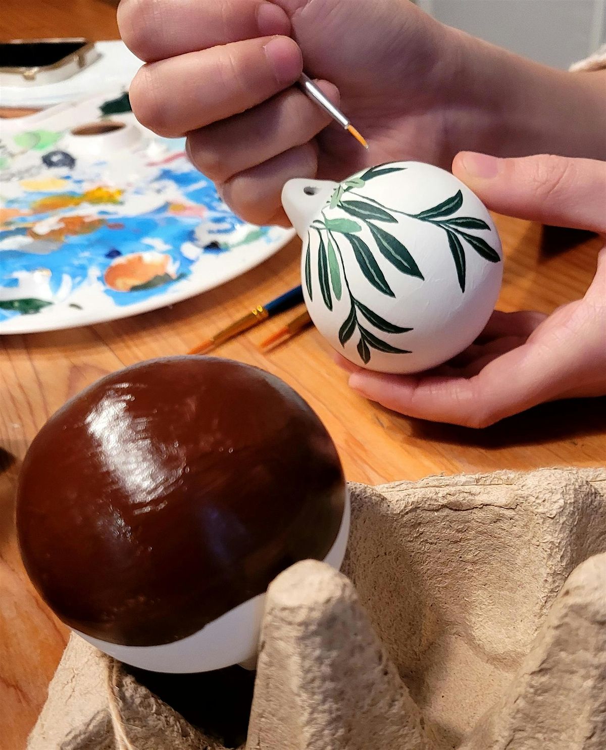 Festive Family Ceramic Bauble Painting Workshop by the sea!