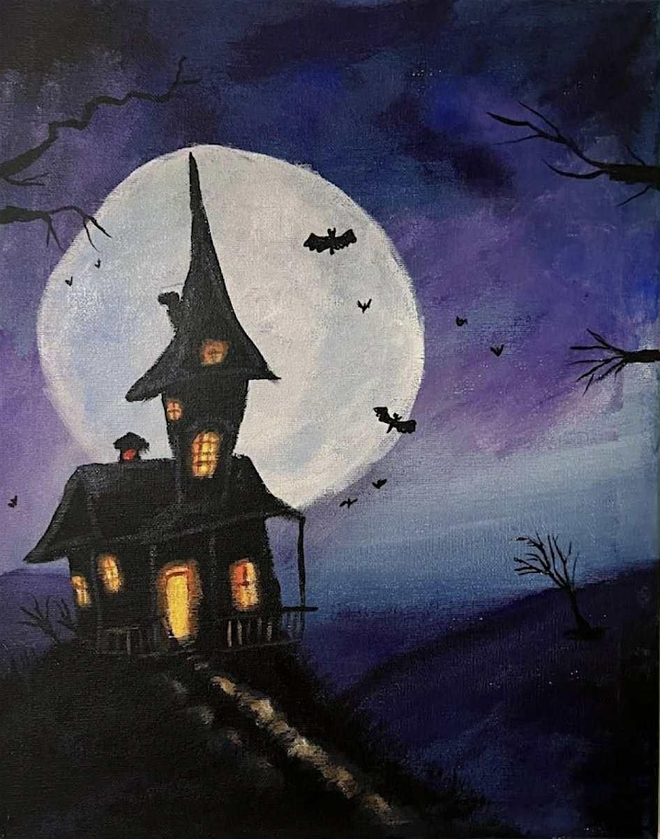 ,,Haunted house" Paint and sip