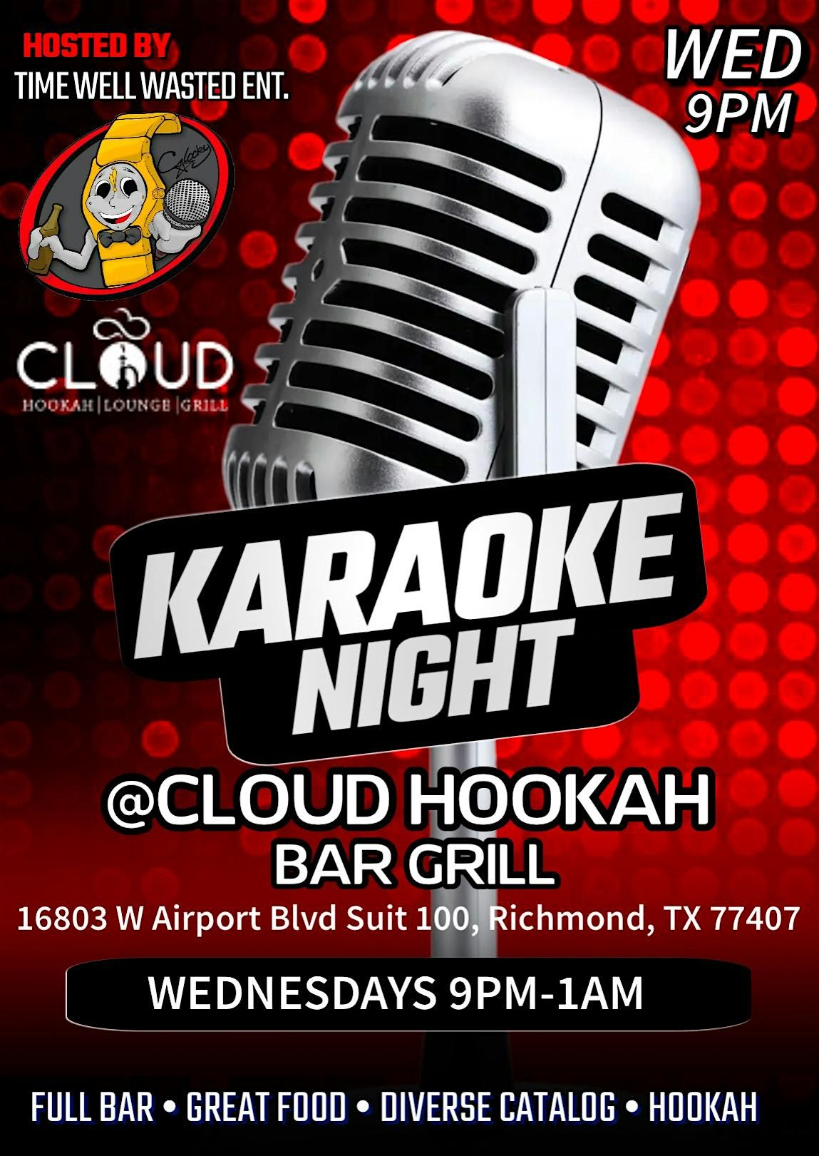 Wednesday Karaoke Night @ Cloud Hookah Bar Lounge