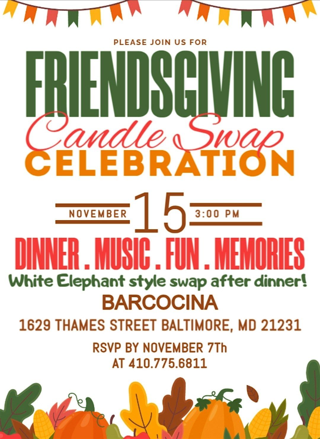 FRIENDSGIVING 'N CANDLE SWAP