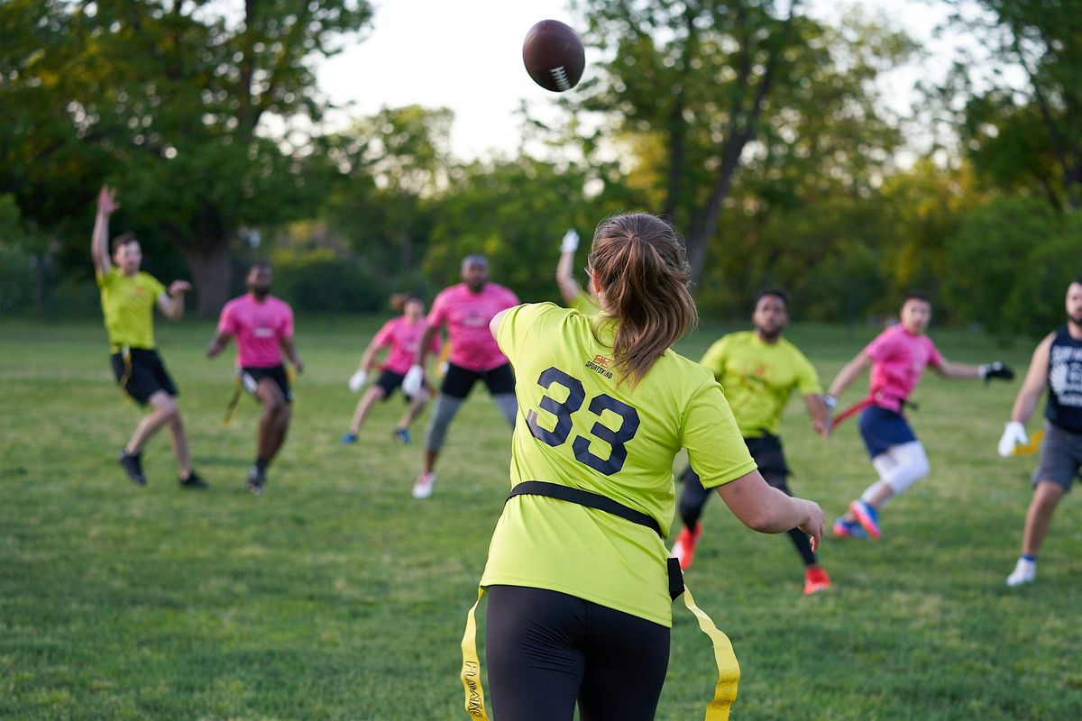 We're Outside! BBQ and Flag Football in the park.
