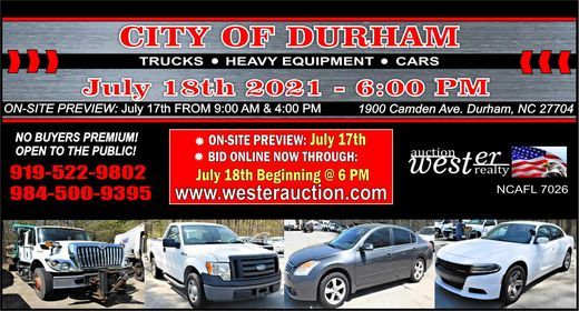 City of Durham Surplus Vehicle & Equipment Auction