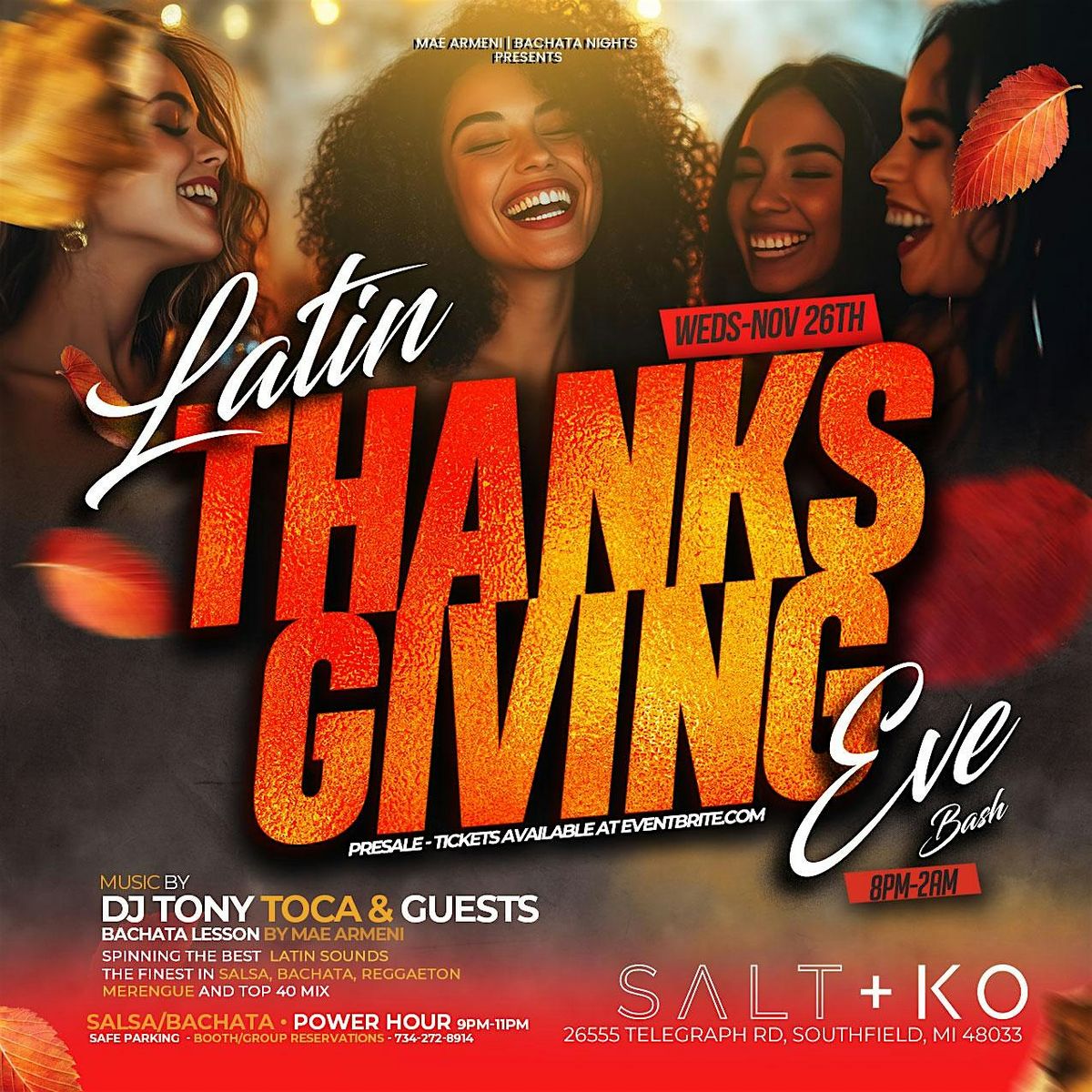 The Annual Latin Thanksgiving Eve Party at Salt & Ko - 11\/26\/25