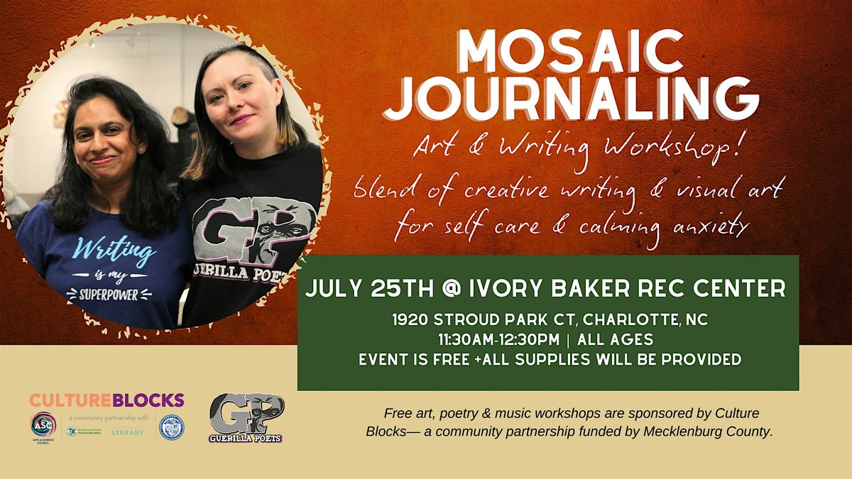 Mosaic Journaling Workshop - Art & Creative Writing Ivory Baker!