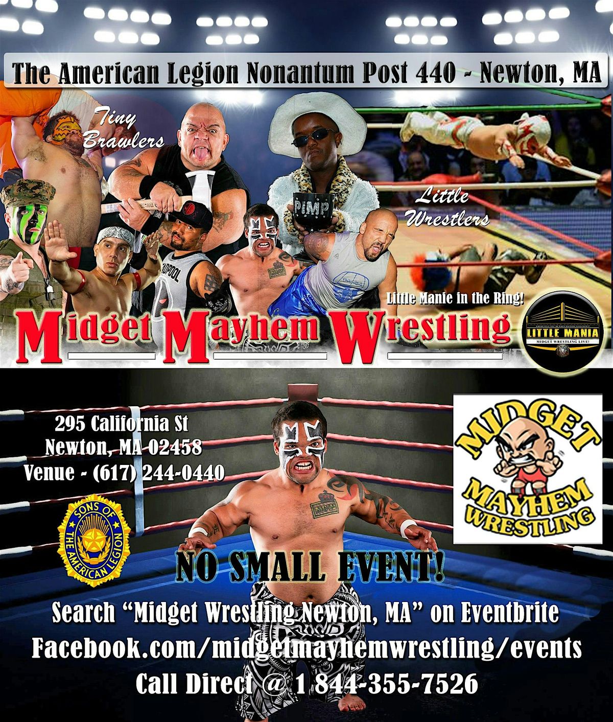 Midget Mayhem Wrestling Rips Through the Ring! Newton MA 16+