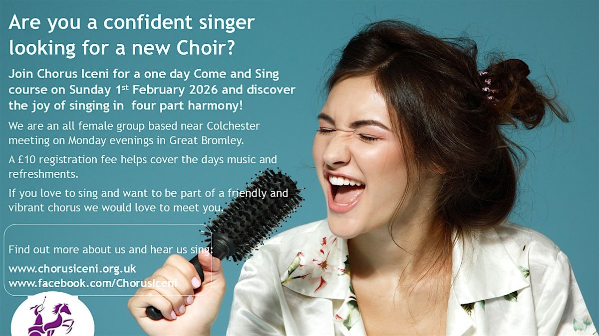 Join Chorus Iceni's  one day Come and Sing course  Sunday 1st February 2025