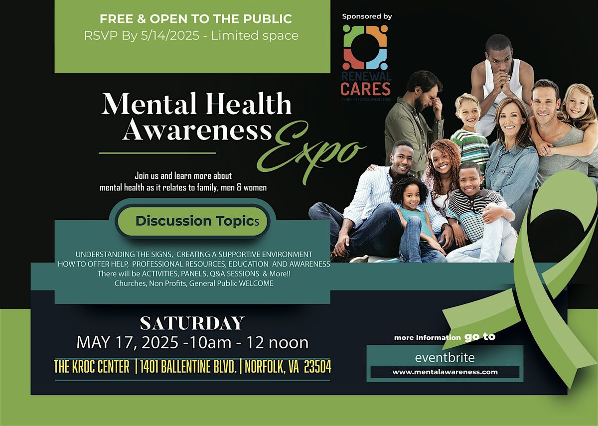 mental health awareness expo at Kroc Hampton Roads`, Suffolk on 17th ...
