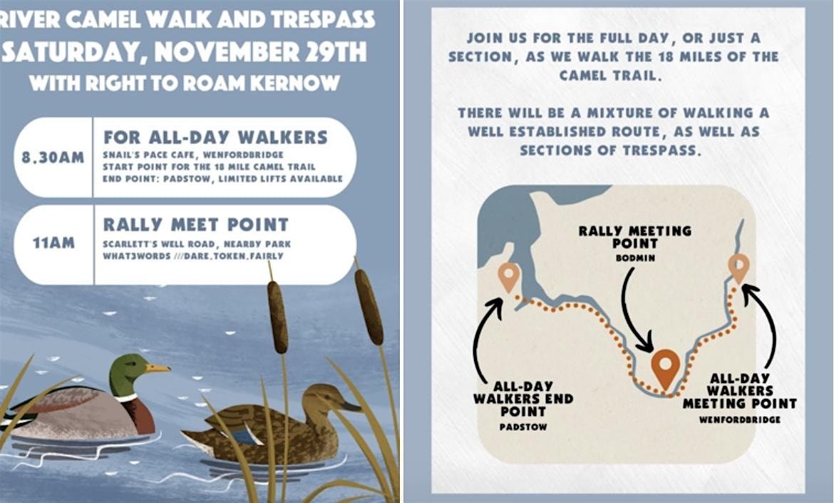 Camel Trail trespass- Right to Roam Kernow river action