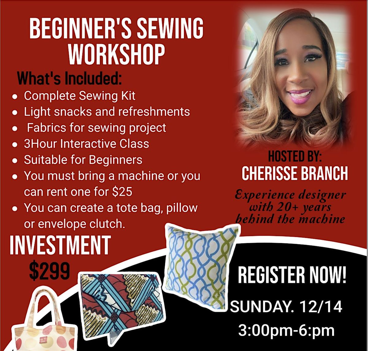 Beginner sewing workshop