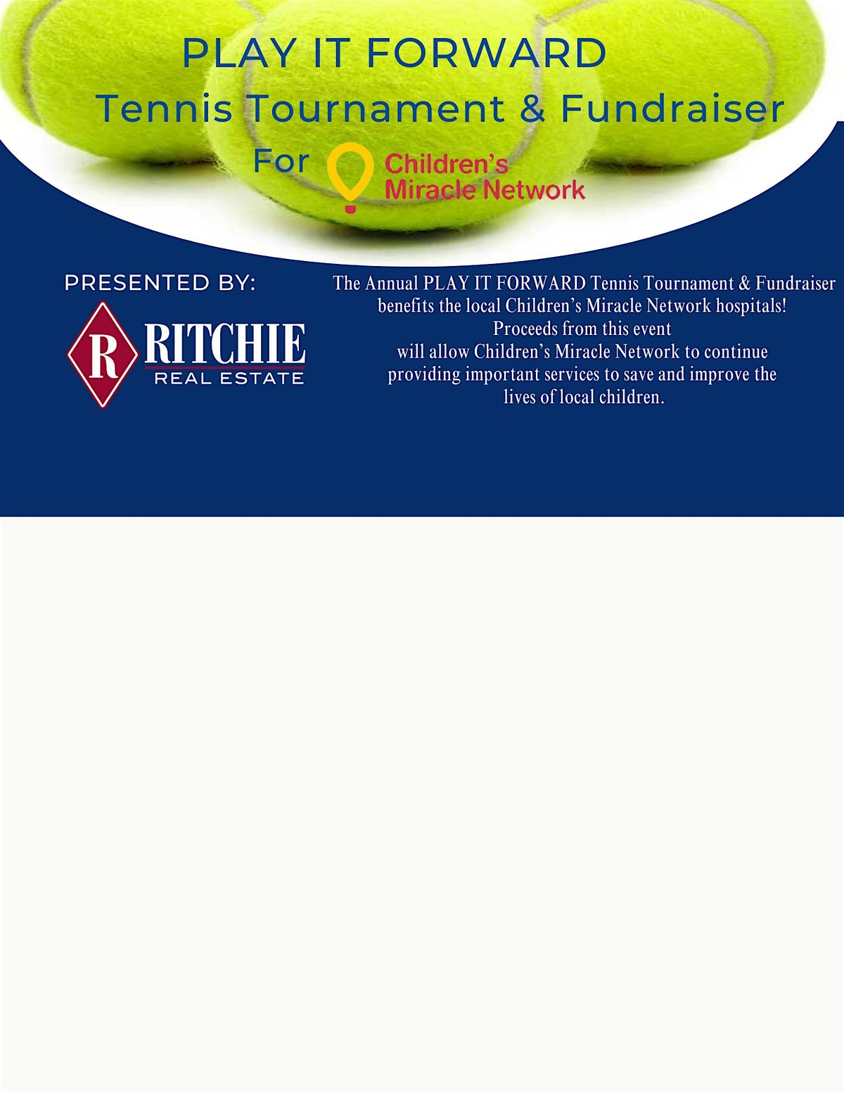 Play It Forward Tennis Tournament & Fundraiser