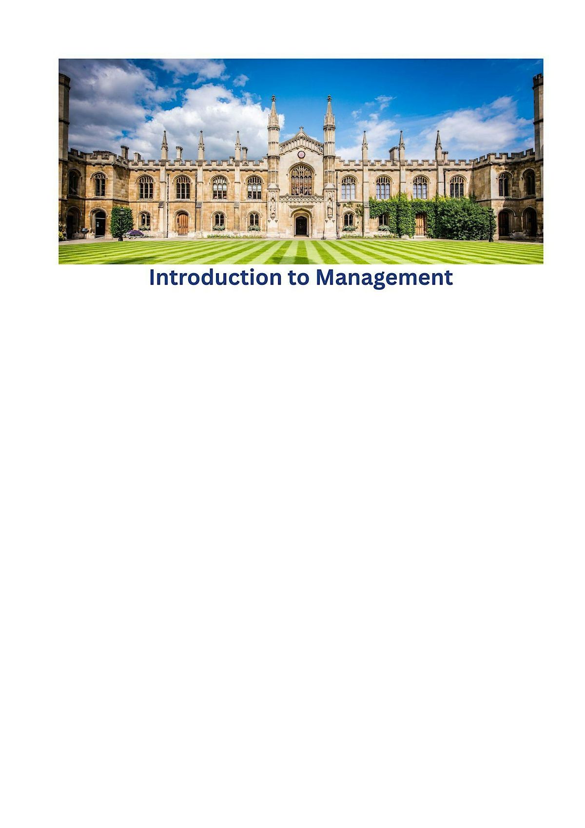 Introduction to Management