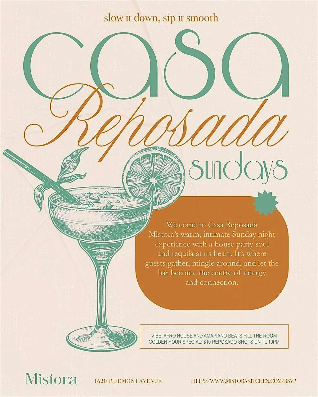 Casa Reposada Sundays at Mistora Tapas & Cocktails